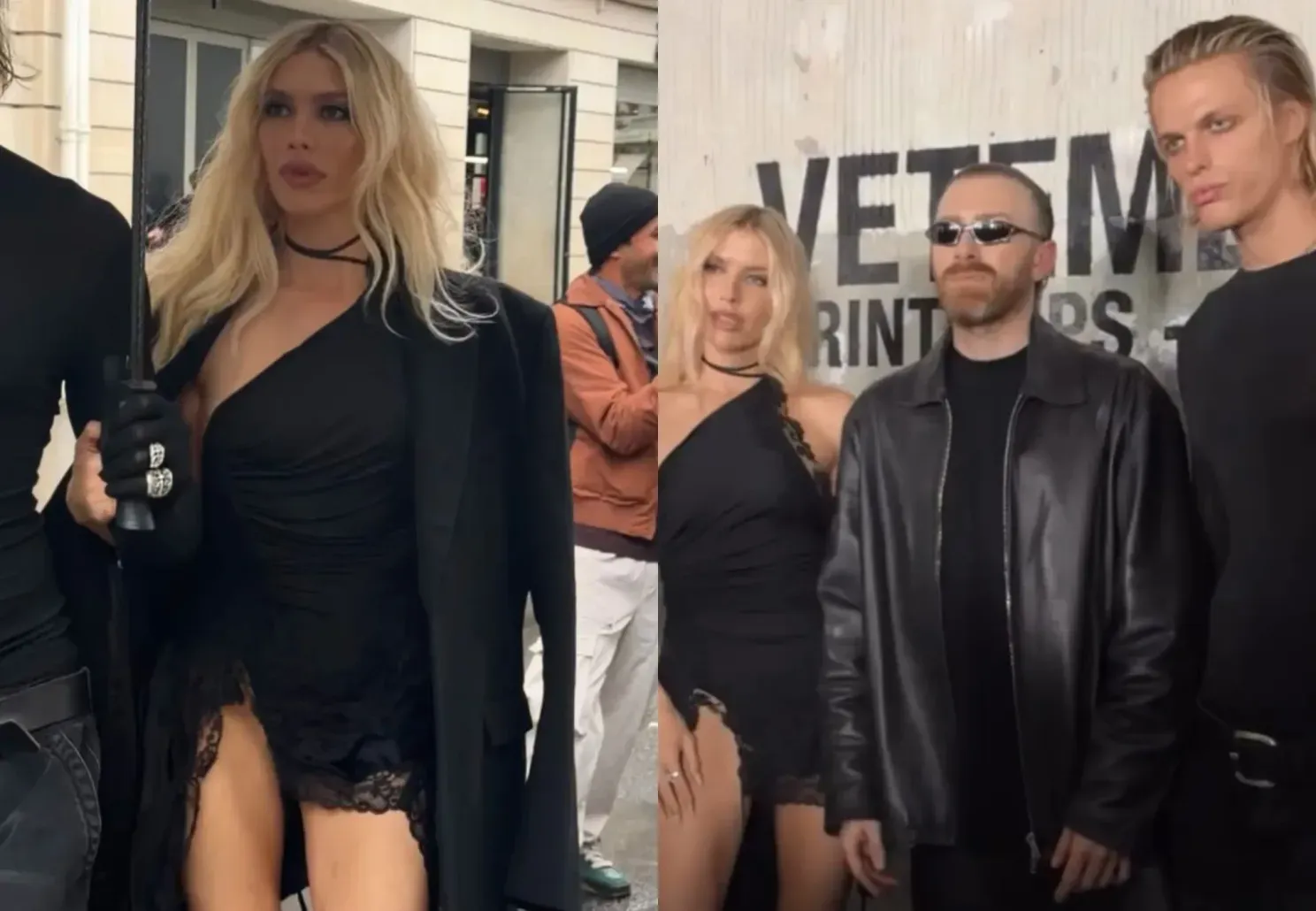 Paris Fashion Week: Lena Perminova Stuns in Mini Dress with Taras Romanov at Vetements Show 17 paris fashion week: lena perminova stuns in mini dress with taras romanov at vetements show