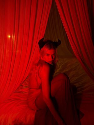 Lena Perminova Goes Viral on Instagram with Her Bold “Kiss Me or Run” Halloween Look 7 lena perminova turns heads on instagram with her “kiss me or run” halloween post 💋🎃