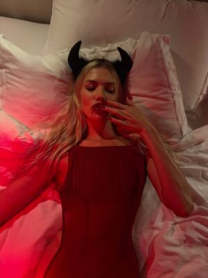 Lena Perminova Goes Viral on Instagram with Her Bold “Kiss Me or Run” Halloween Look 8 lena perminova turns heads on instagram with her “kiss me or run” halloween post 💋🎃