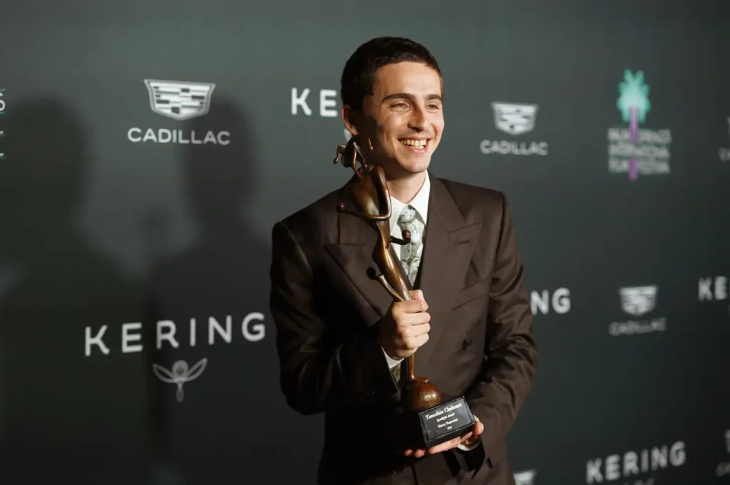 kylie jenner supports timothée chalamet at palm springs