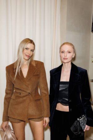 lena perminova celebrates lumique flagship opening in full brand look